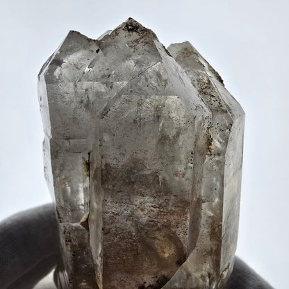 Quartz fumé squelette fantôme lémurien DT, calcite UV Valentine Pocket, Namibie 129 x 61 x 48 mm 