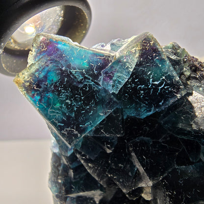 Grand spécimen de cube de fluorite fantôme, zonal – Nouvelle découverte ! Okorusu, Namibie, 105 x 79 x 31 mm 