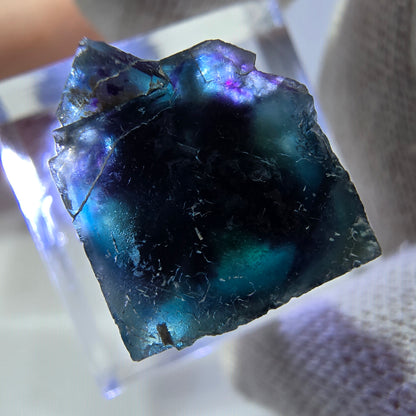 Spécimen de cube de fluorite fantôme, zonal - Nouvelle découverte ! Okorusu, Namibie 22*16*16mm 