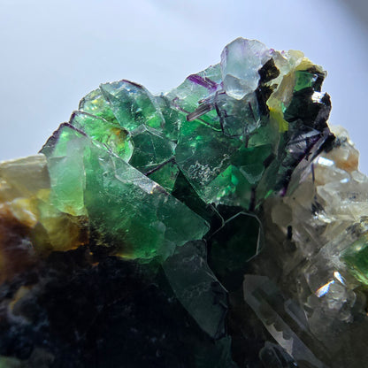 Phantom Fluorit, Rauchquarz, Muskovit, Schörl Turmalin Erongo Namibia 53*49*30mm