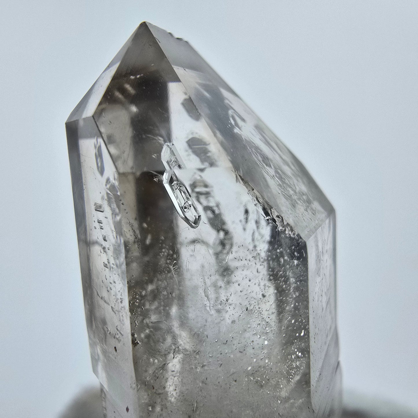 Enhydro Phantom Rauchquarz Zepter Spitze 2x Blase Goboboseb, Namibia 43*21*15mm