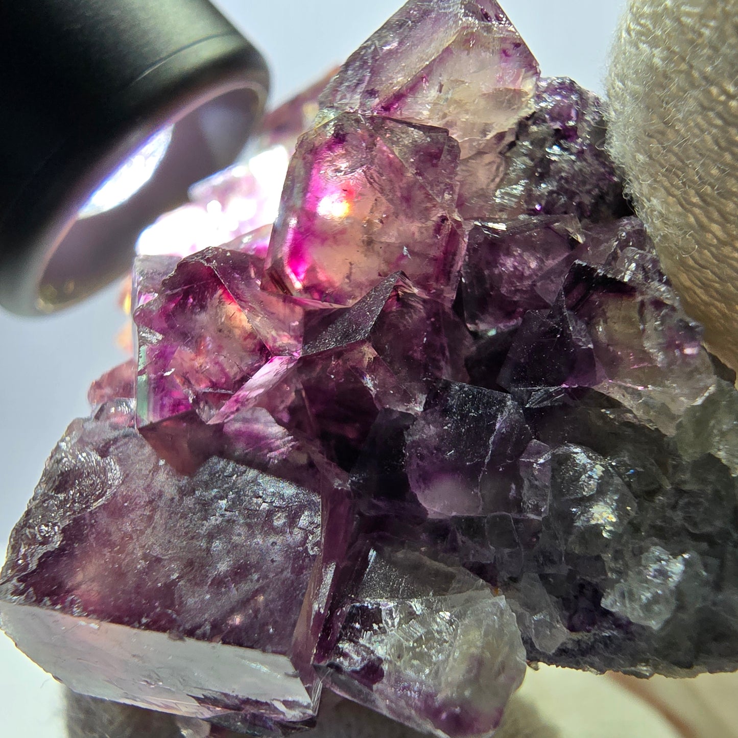 Seltene Phantom Fluorit Würfel Stufe, lila grün Okorusu Namibia 72*50*27mm