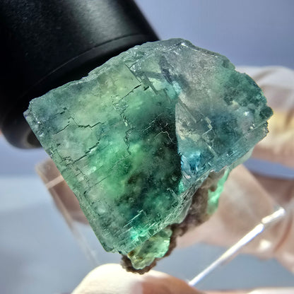 Klarer Phantom Fluorit Würfel parkettiert, grün Okorusu, Namibia 25*19*15mm