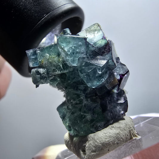 Seltene Phantom Fluorit, Schörl Turmalin Stufe Erongo, Namibia 28*22*21mm #12003