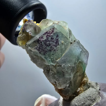 Phantom Fluorite, Muscovite, Hyalite Stage Erongo, Namibia 46*25*18mm #12007 