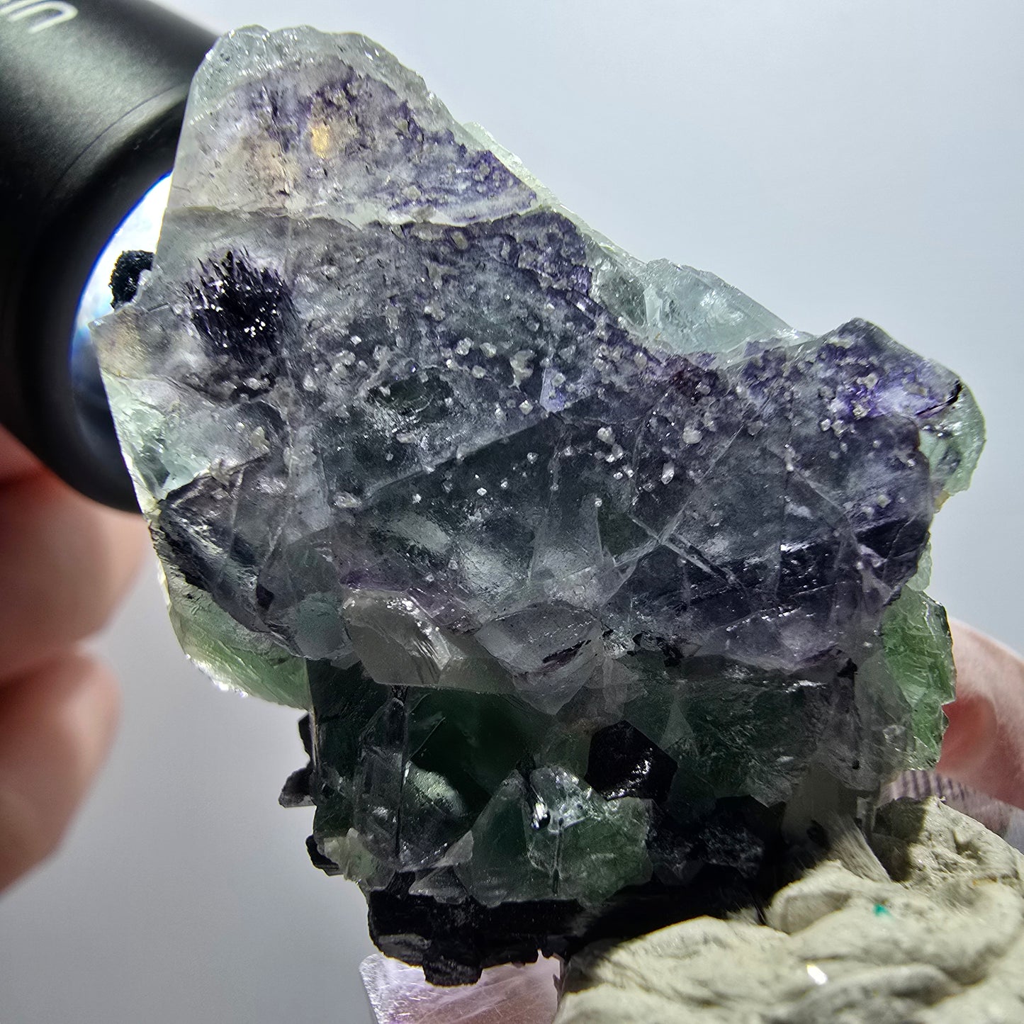 Phantom Fluorite, Schörl Tourmaline, Muscovite Stage Erongo, Namibia 44*30*26mm #12010 