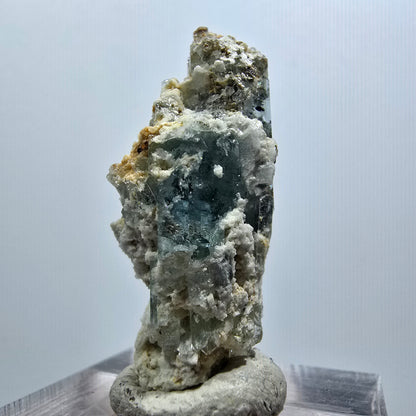 Rare aigue-marine, spécimen d'orthose d'Erongo, Namibie, 34*13*14 mm, n° 12018 