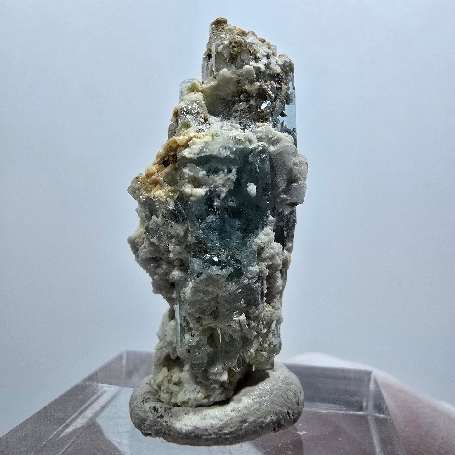 Rare aigue-marine, spécimen d'orthose d'Erongo, Namibie, 34*13*14 mm, n° 12018 