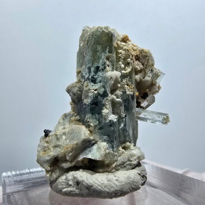 Rare aigue-marine, spécimen d'orthose d'Erongo, Namibie, 26 x 21 x 14 mm, n° 12019 