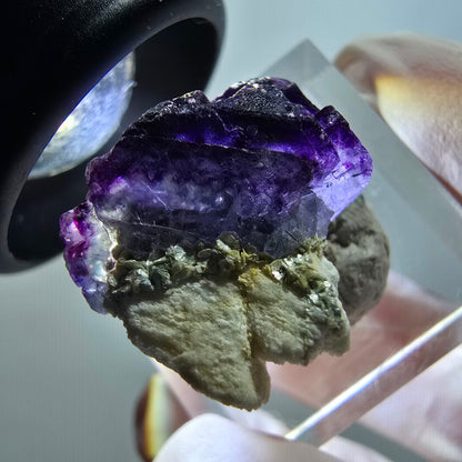 Phantom Fluorite Cube, Muscovite, Orthoclase Specimen Erongo, Namibia 23*19*17mm #12029 