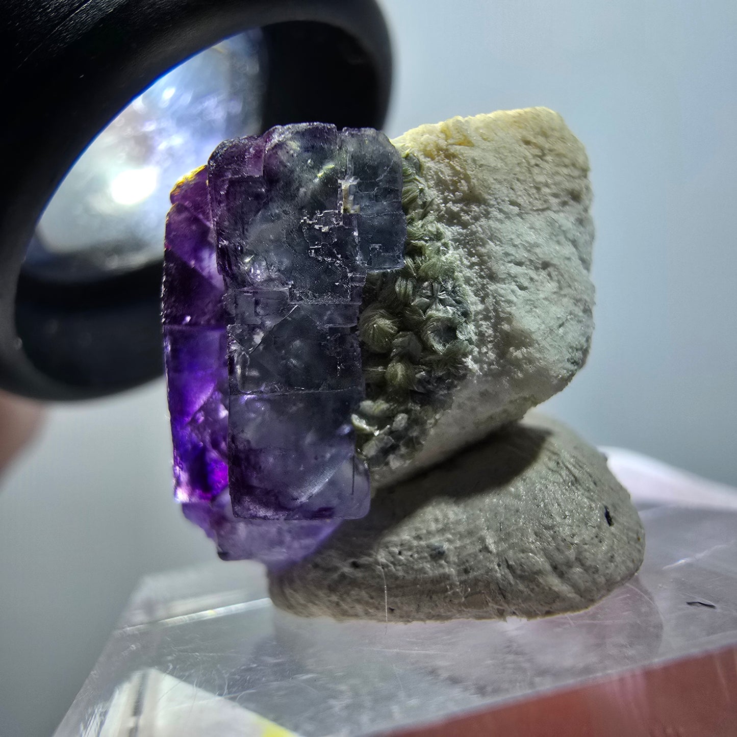 Phantom Fluorite Cube, Muscovite, Orthoclase Specimen Erongo, Namibia 23*19*17mm #12029 