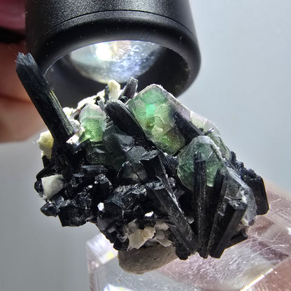 Fluorite fantôme hexagonale, tourmaline Schörl, orthose Erongo, namibie 31*27*21mm #12033 