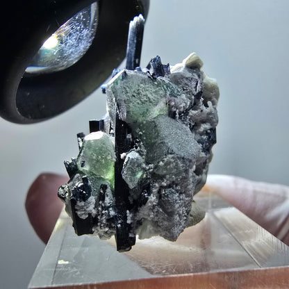 Fluorite fantôme hexagonale, tourmaline Schörl, orthose Erongo, namibie 31*27*21mm #12033 