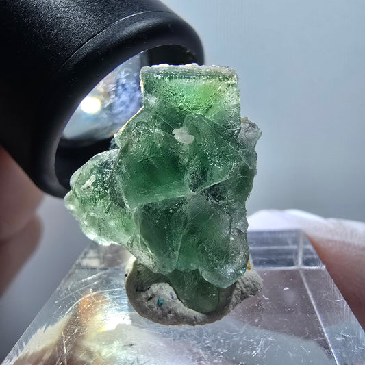 Phantom Fluorit, Schörl Turmalin, Muskovit, Hyalit Erongo, Namibia 26*20*12mm #12034