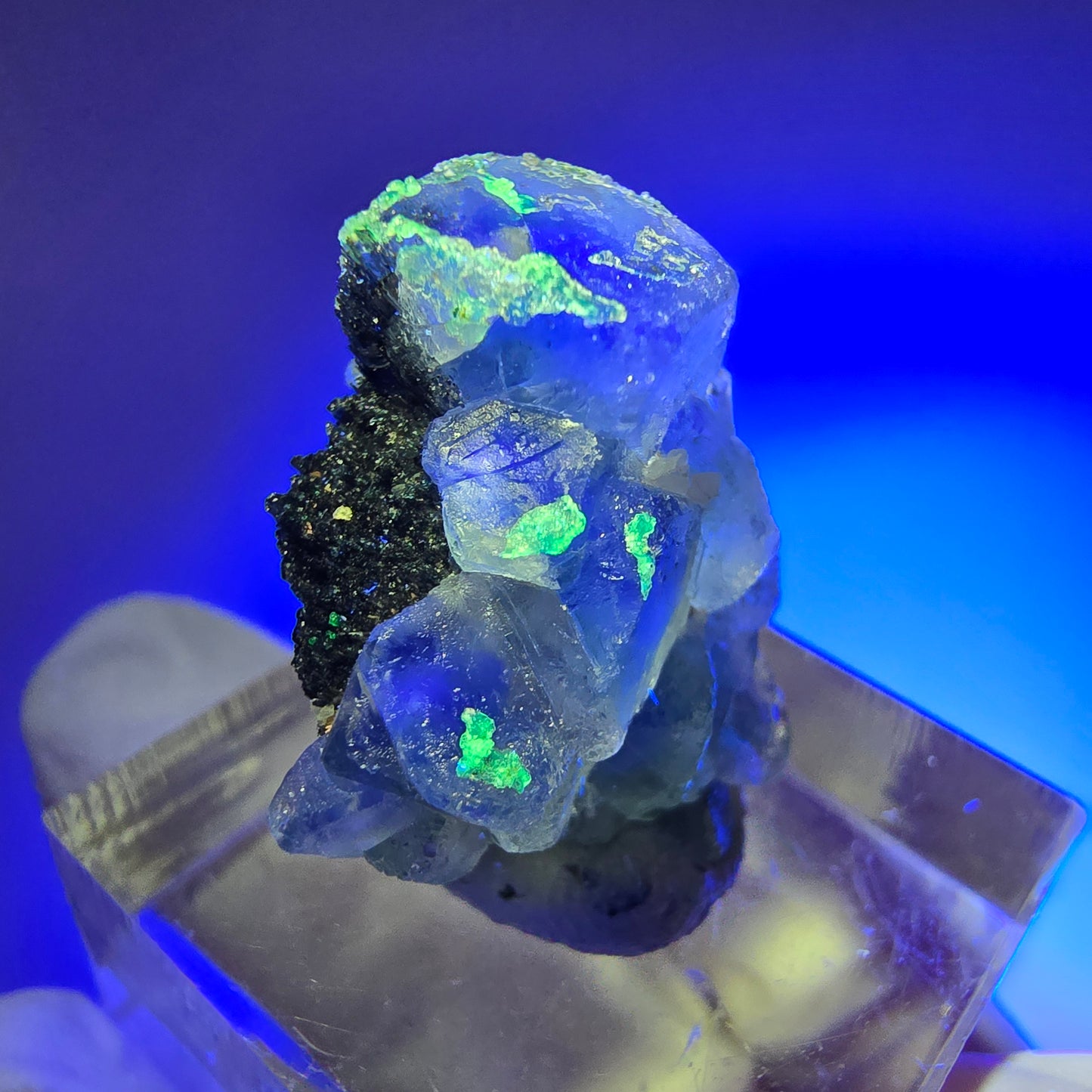 Phantom Fluorite, Schörl Tourmaline, Muscovite, Hyalite Erongo, Namibia 26*20*12mm #12034 