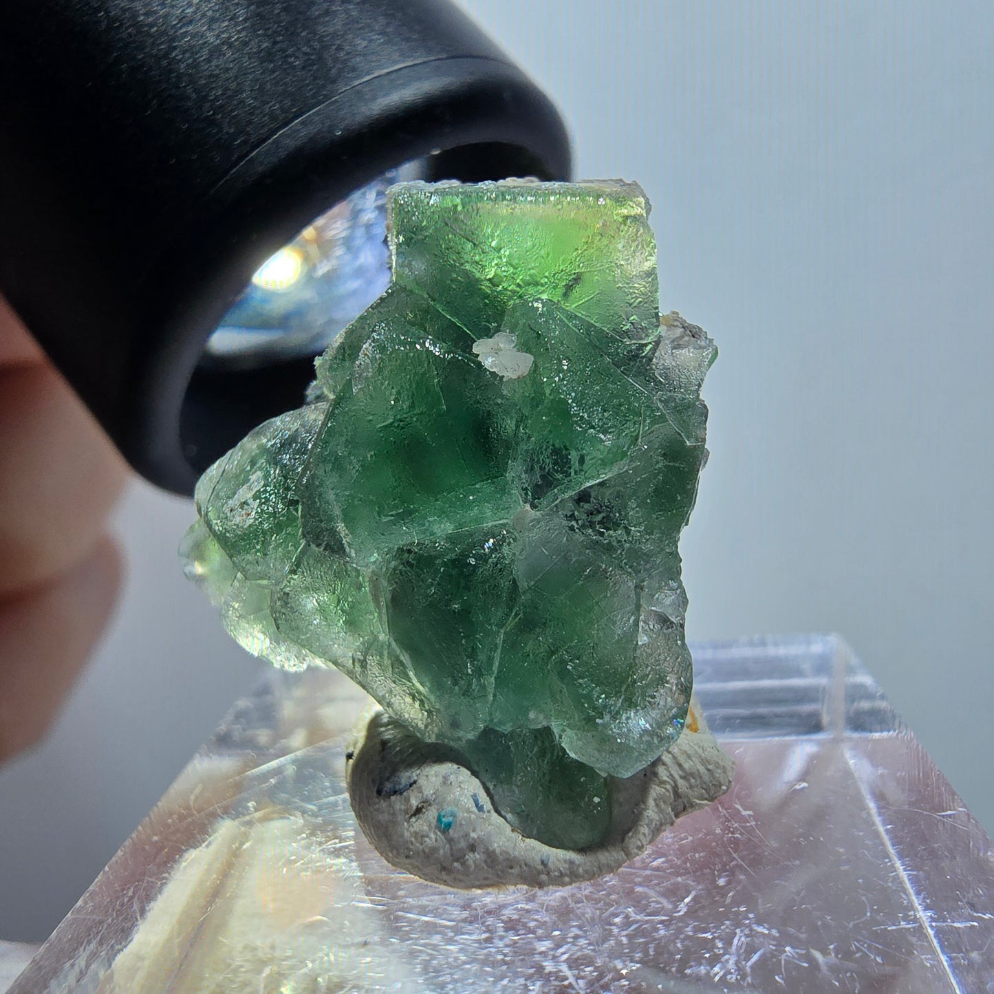 Phantom Fluorite, Schörl Tourmaline, Muscovite, Hyalite Erongo, Namibia 26*20*12mm #12034 