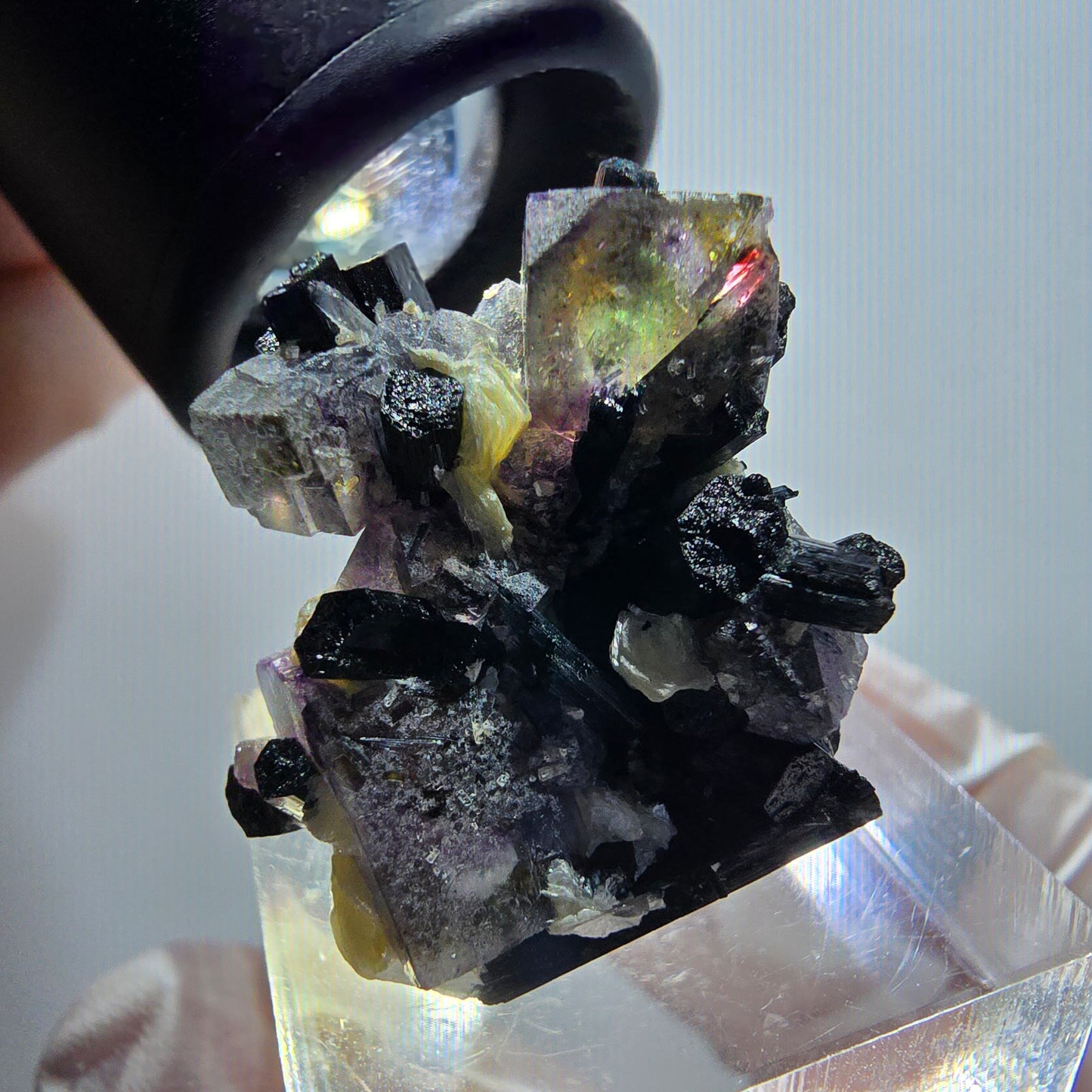 Colorful Phantom Fluorite, Schorl Tourmaline, Muscovite Specimen Erongo, Namibia 29*23*18mm #12038 
