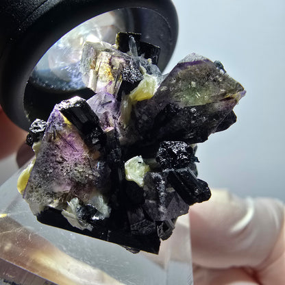 Colorful Phantom Fluorite, Schorl Tourmaline, Muscovite Specimen Erongo, Namibia 29*23*18mm #12038 