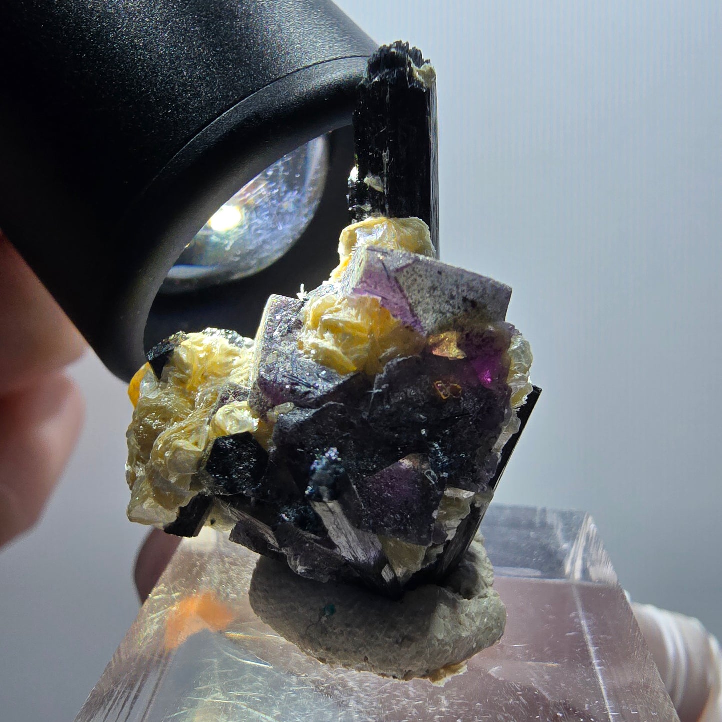 Colorful Phantom Fluorite, Schorl Tourmaline, Muscovite Specimen Erongo, Namibia 29*22*18mm #12044 