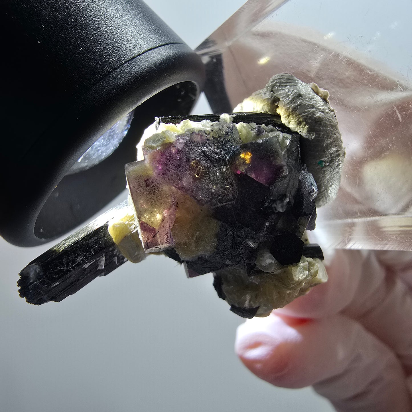 Colorful Phantom Fluorite, Schorl Tourmaline, Muscovite Specimen Erongo, Namibia 29*22*18mm #12044 