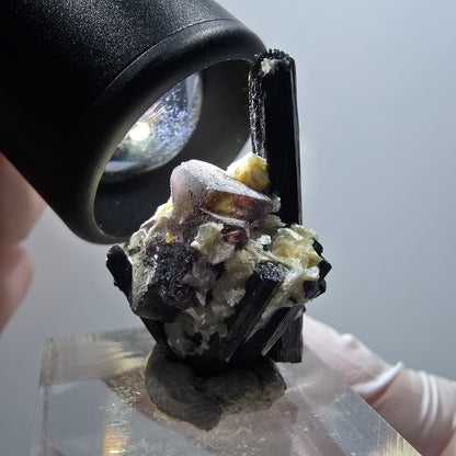 Colorful Phantom Fluorite, Schorl Tourmaline, Muscovite Specimen Erongo, Namibia 29*22*18mm #12044 