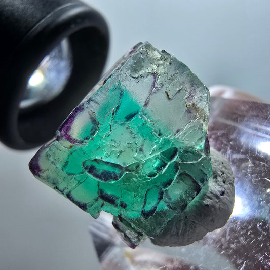 Seltene Phantom Fluorit Würfel Formation Erongo, Namibia 23*20*11mm #12056