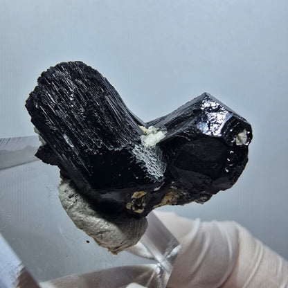 Schörl Tourmaline, Hyalite Opal Stage Erongo, Namibie 30*24*12mm #12068 