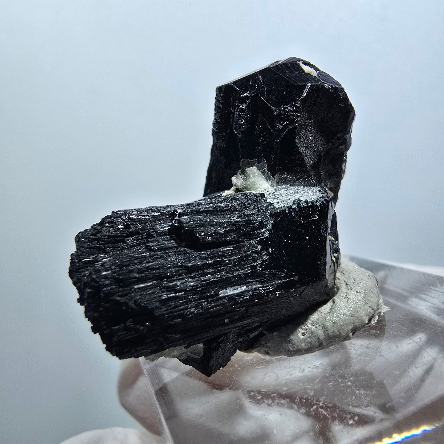 Schörl Tourmaline, Hyalite Opal Stage Erongo, Namibie 30*24*12mm #12068 