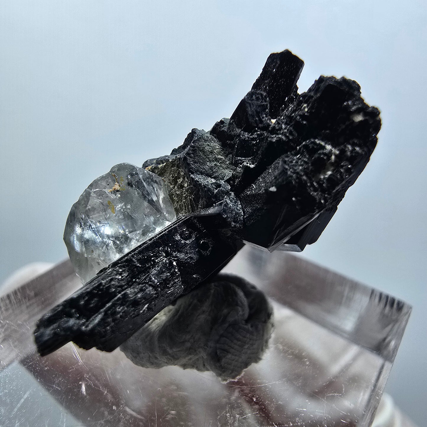 Spécimen rare de tourmaline schorl, quartz (?) Erongo, Namibie 29*15*10mm #12069 
