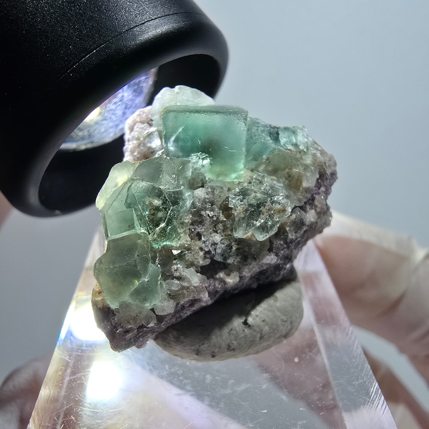 Rare phantom fluorite cube specimen, green, Okorusu, Namibia, 28*23*12mm #12074 