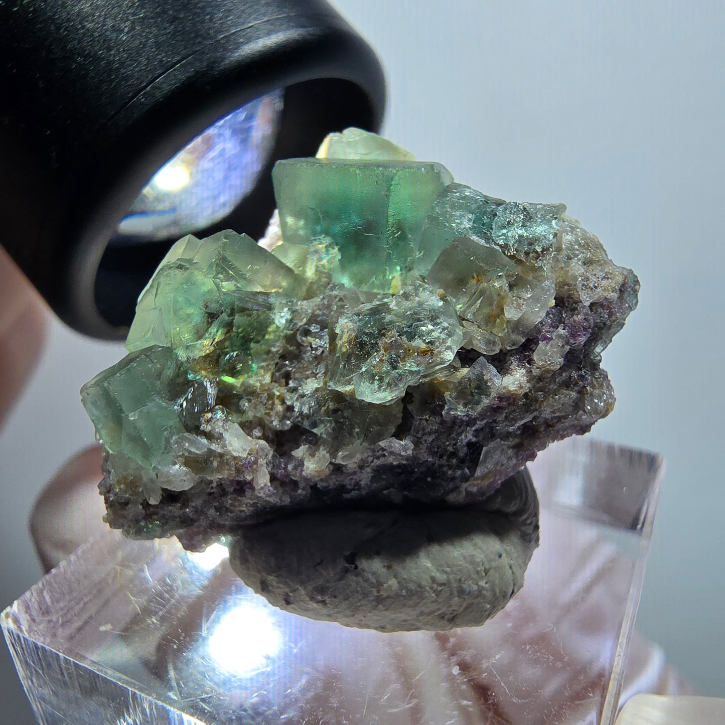 Rare phantom fluorite cube specimen, green, Okorusu, Namibia, 28*23*12mm #12074 