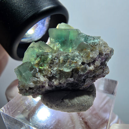 Rare phantom fluorite cube specimen, green, Okorusu, Namibia, 28*23*12mm #12074 
