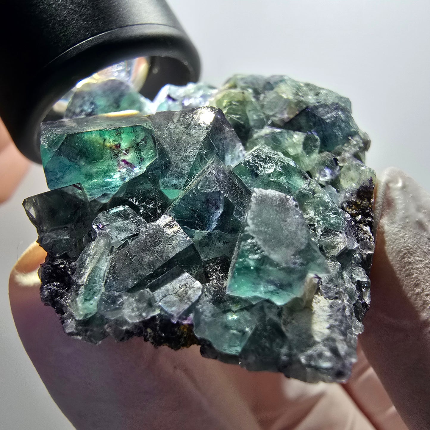 Rare phantom fluorite cube specimen, green-purple, Okorusu, Namibia, 59*41*22mm #12083 