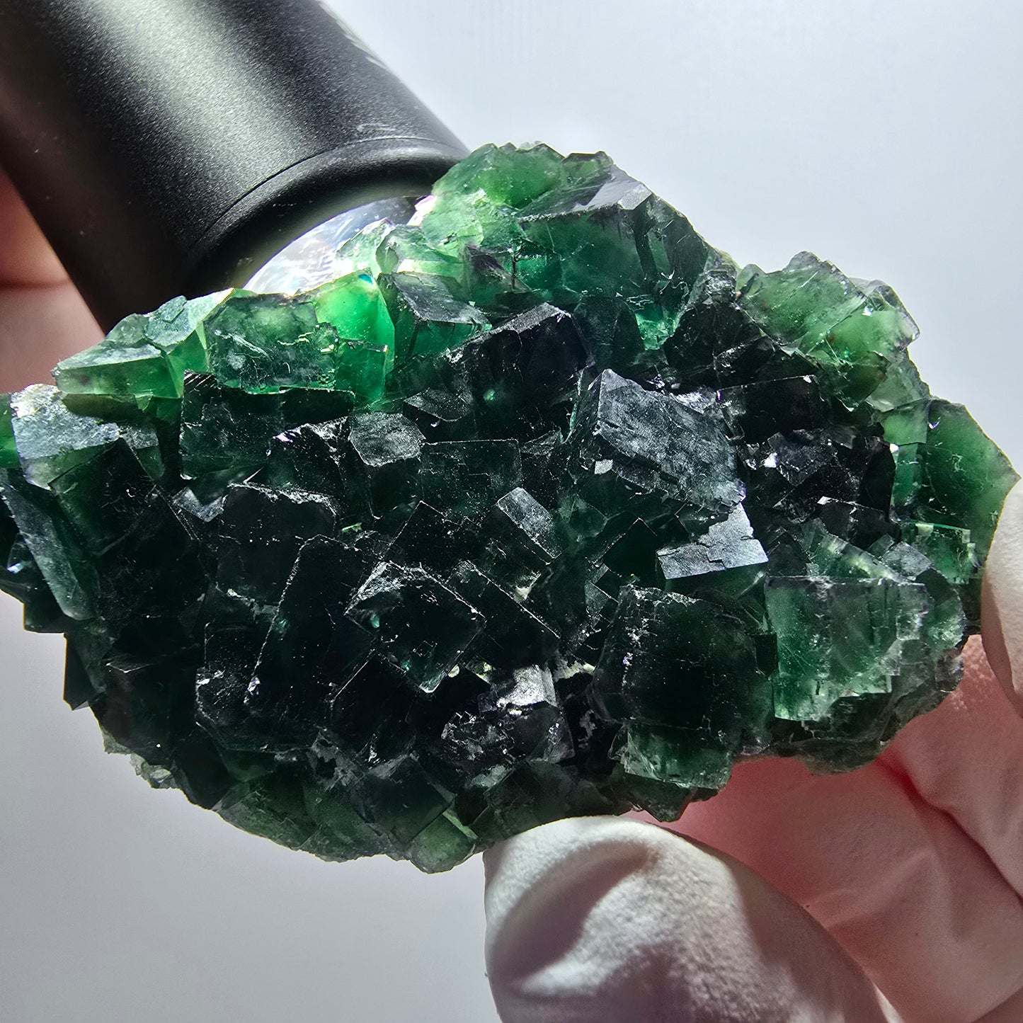 Rare phantom fluorite cube specimen, green, Okorusu, Namibia, 67*45*17mm #12084 