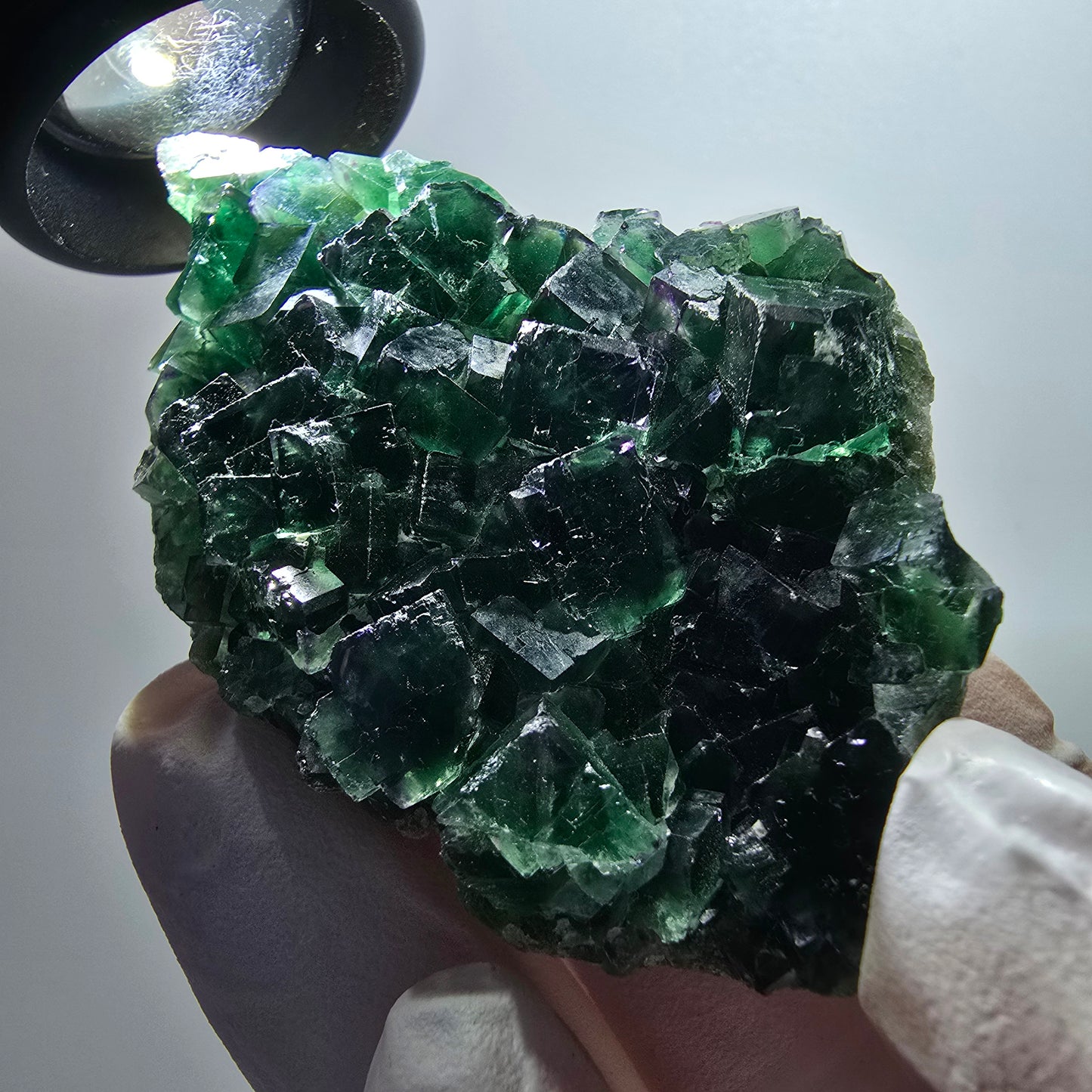 Rare phantom fluorite cube specimen, green, Okorusu, Namibia, 67*45*17mm #12084 