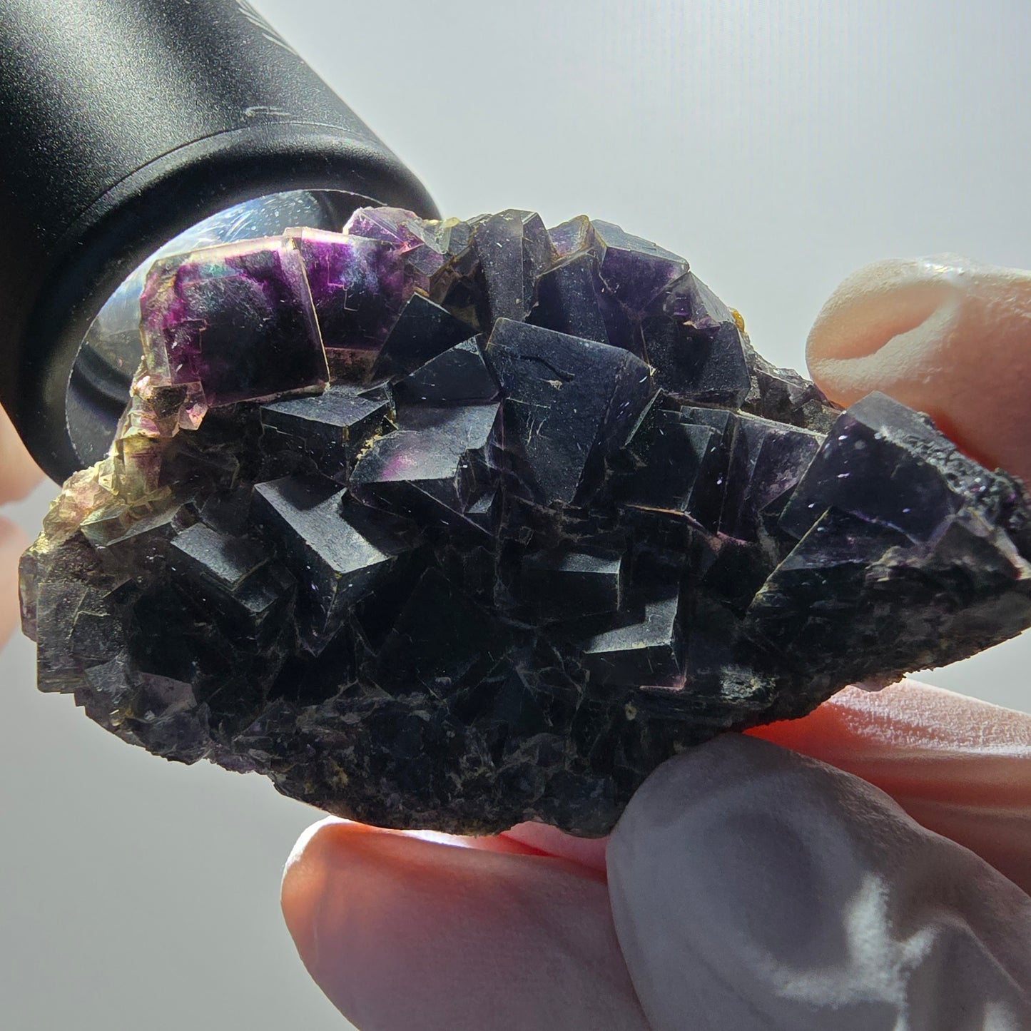 Rare spécimen de cube de fluorite fantôme, violet, Okorusu, Namibie, 56*38*17 mm #12085 