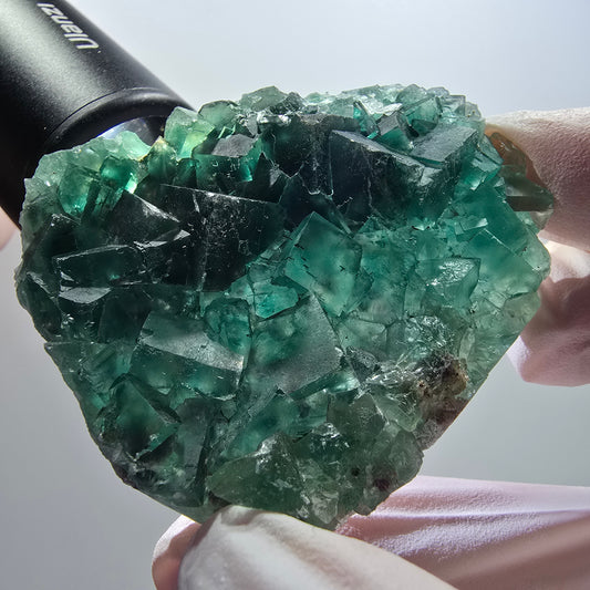 Rare phantom fluorite cube specimen, green, Okorusu, Namibia, 59*47*14mm #12090 
