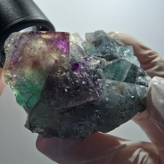 Rare phantom fluorite cube specimen, green-purple, Okorusu, Namibia, 64*39*24mm #12094 