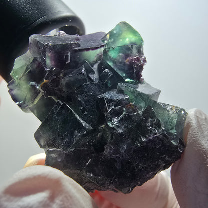Rare phantom fluorite cube specimen, green-purple, Okorusu, Namibia, 40*35*34mm #12096 