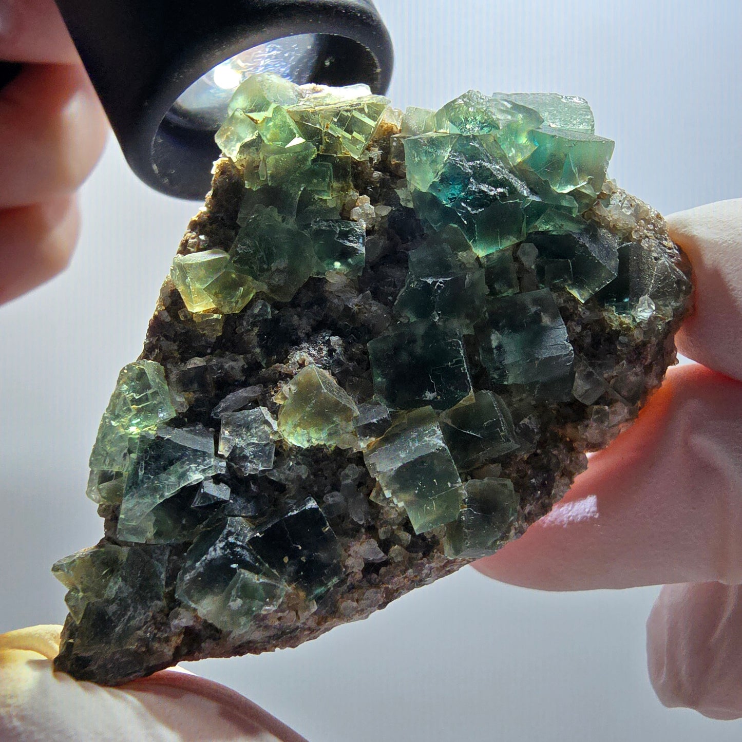 Rare phantom fluorite cube with quartz specimen, Okorusu, Namibia, 64*45*15mm #12103 