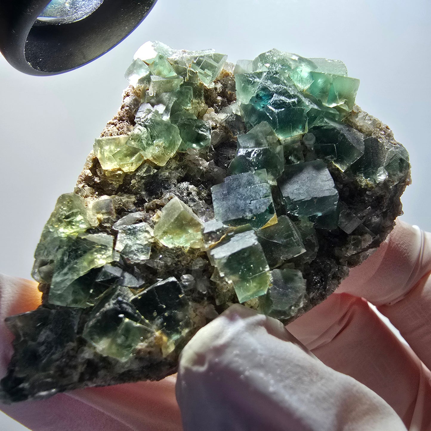 Rare phantom fluorite cube with quartz specimen, Okorusu, Namibia, 64*45*15mm #12103 
