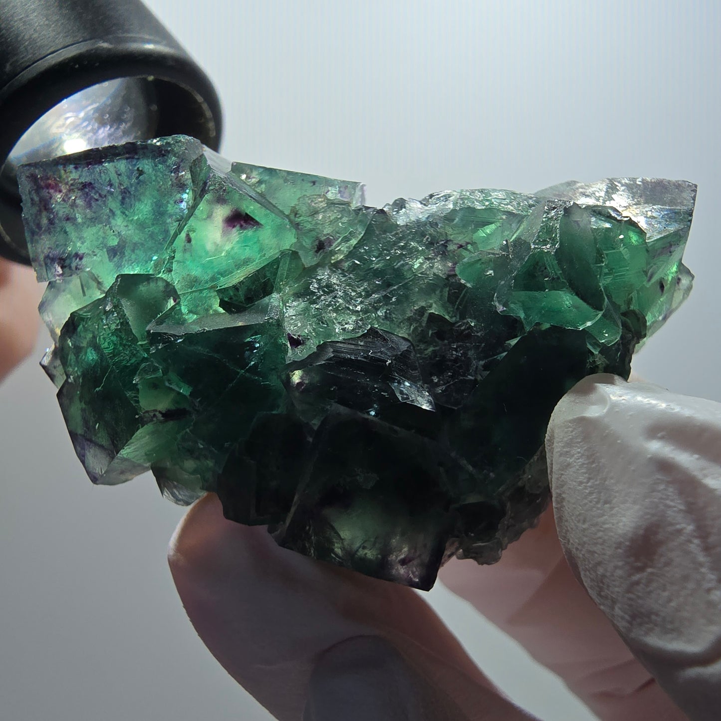 Rare spécimen de cube de fluorite fantôme, vert-violet, Okorusu, Namibie, 57*36*30 mm #12106 