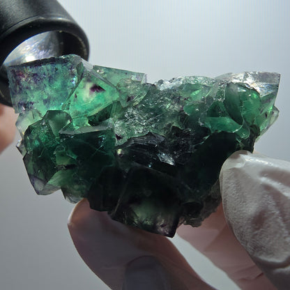 Rare spécimen de cube de fluorite fantôme, vert-violet, Okorusu, Namibie, 57*36*30 mm #12106 