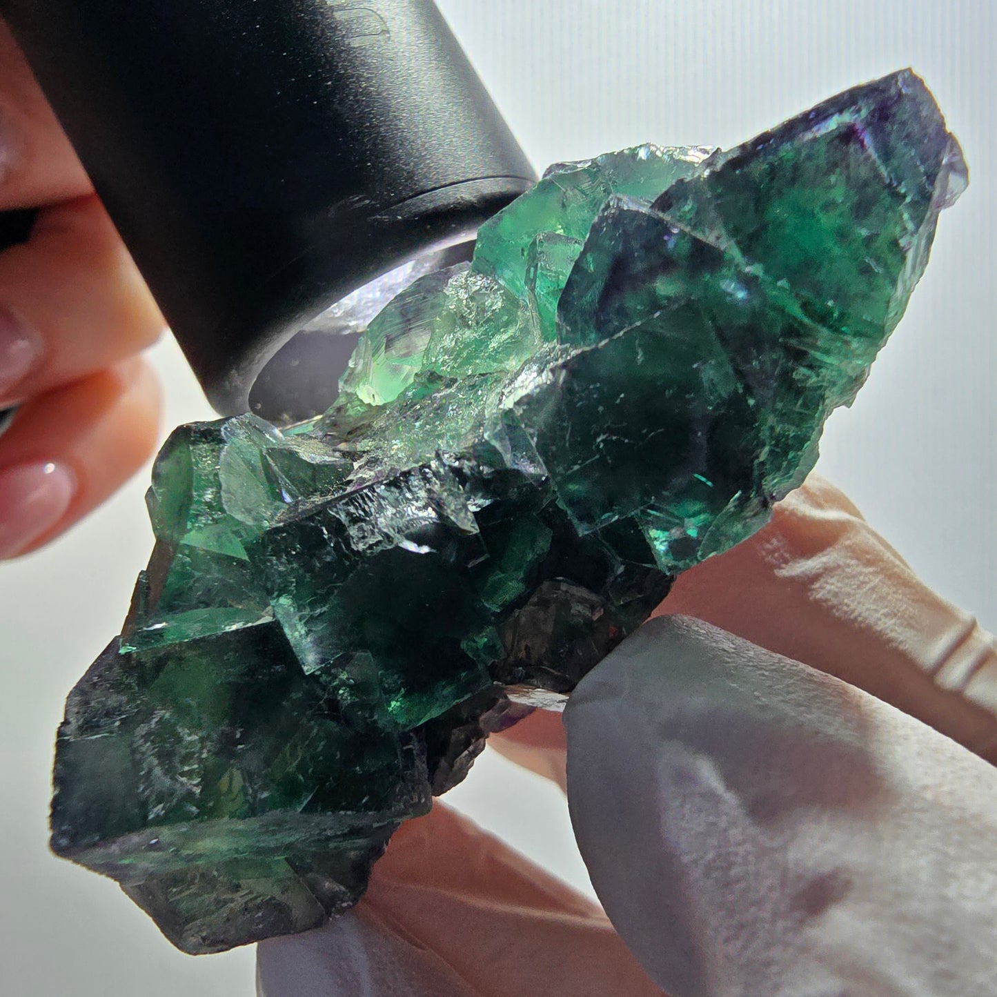 Rare spécimen de cube de fluorite fantôme, vert-violet, Okorusu, Namibie, 57*36*30 mm #12106 