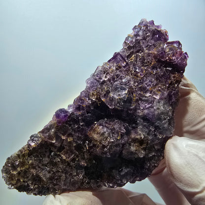 Rare phantom fluorite cube specimen, purple-yellow, Okorusu, Namibia, 74*38*27mm #12110 