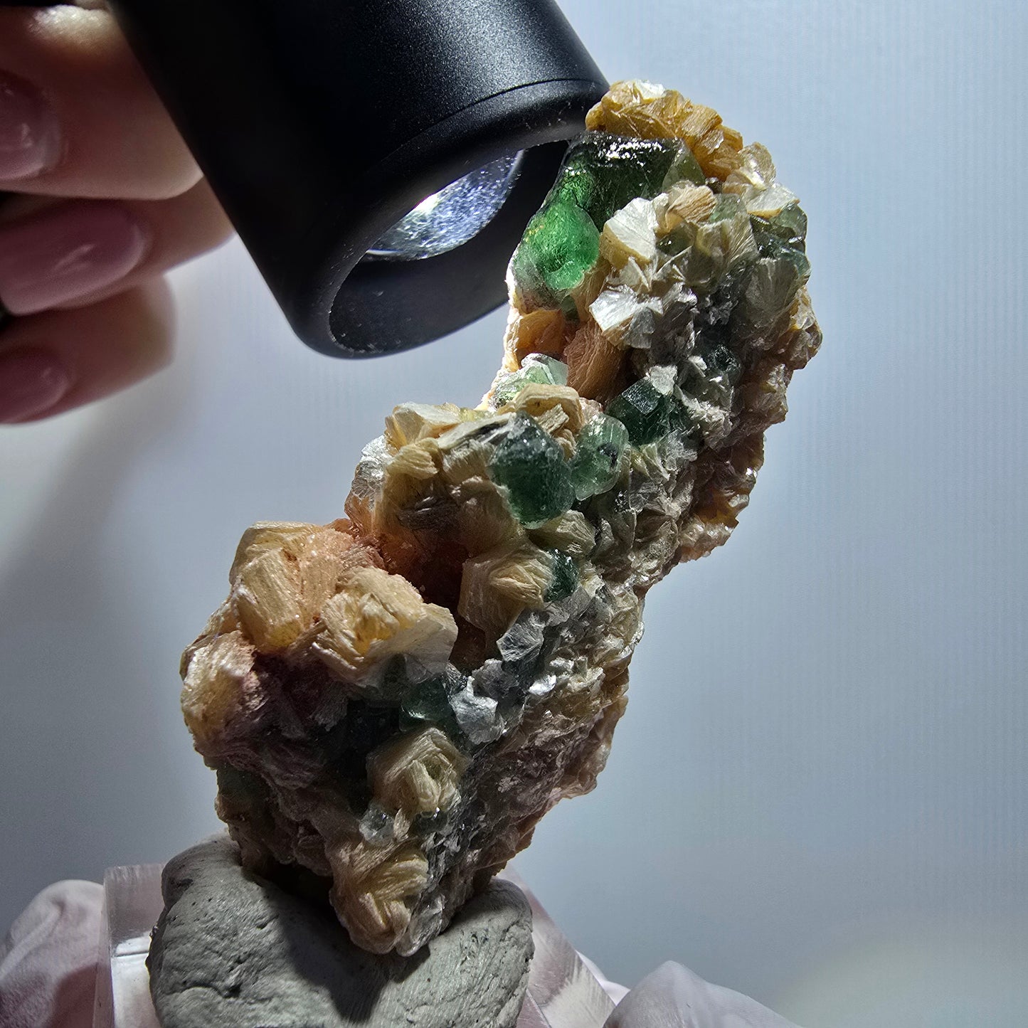 Rare phantom fluorite, muscovite specimen Erongo, Namibia 60*28*20mm #12117