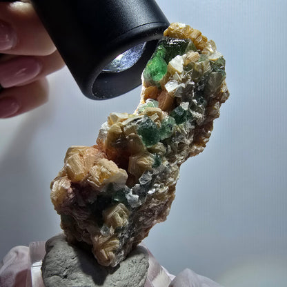 Rare phantom fluorite, muscovite specimen Erongo, Namibia 60*28*20mm #12117