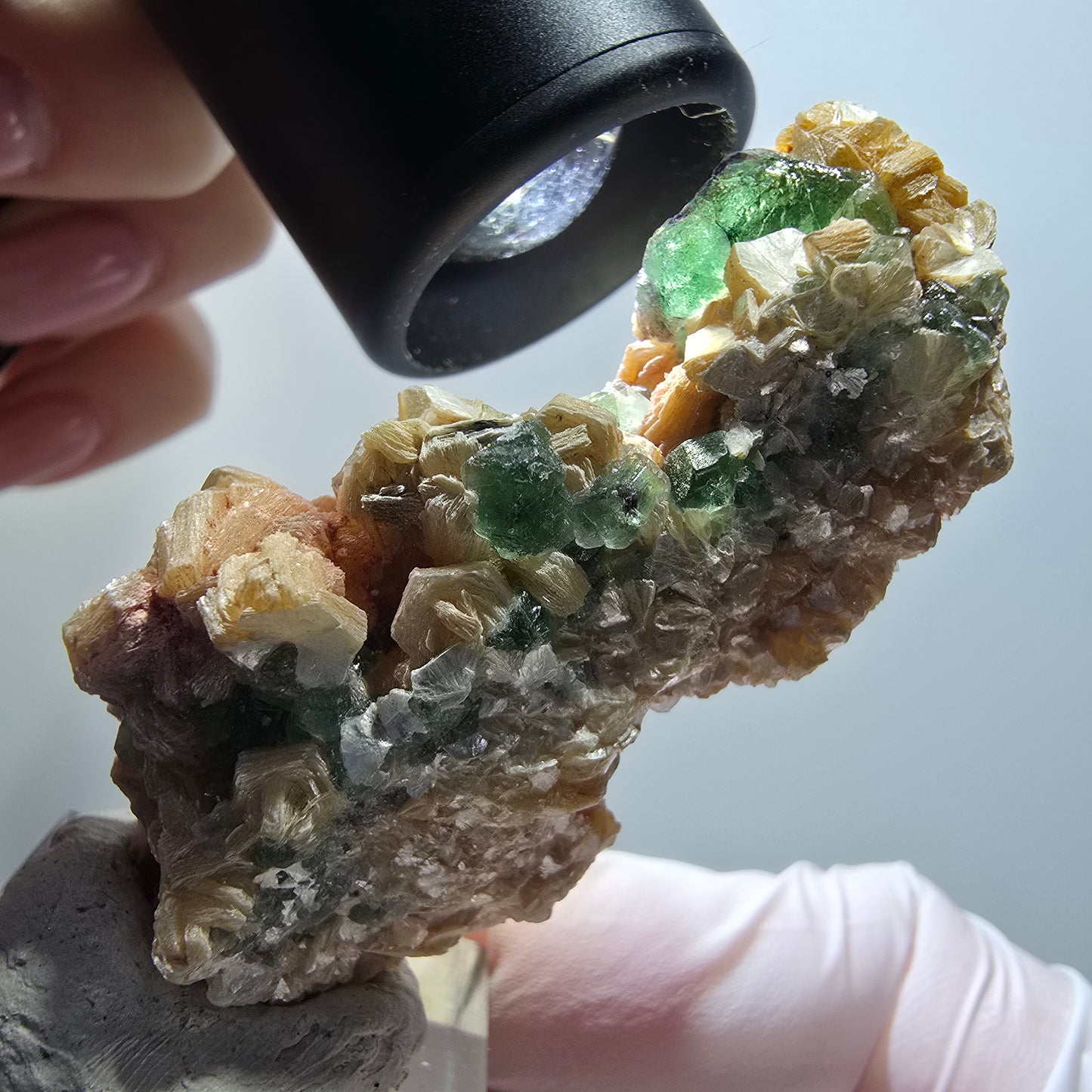 Rare phantom fluorite, muscovite specimen Erongo, Namibia 60*28*20mm #12117