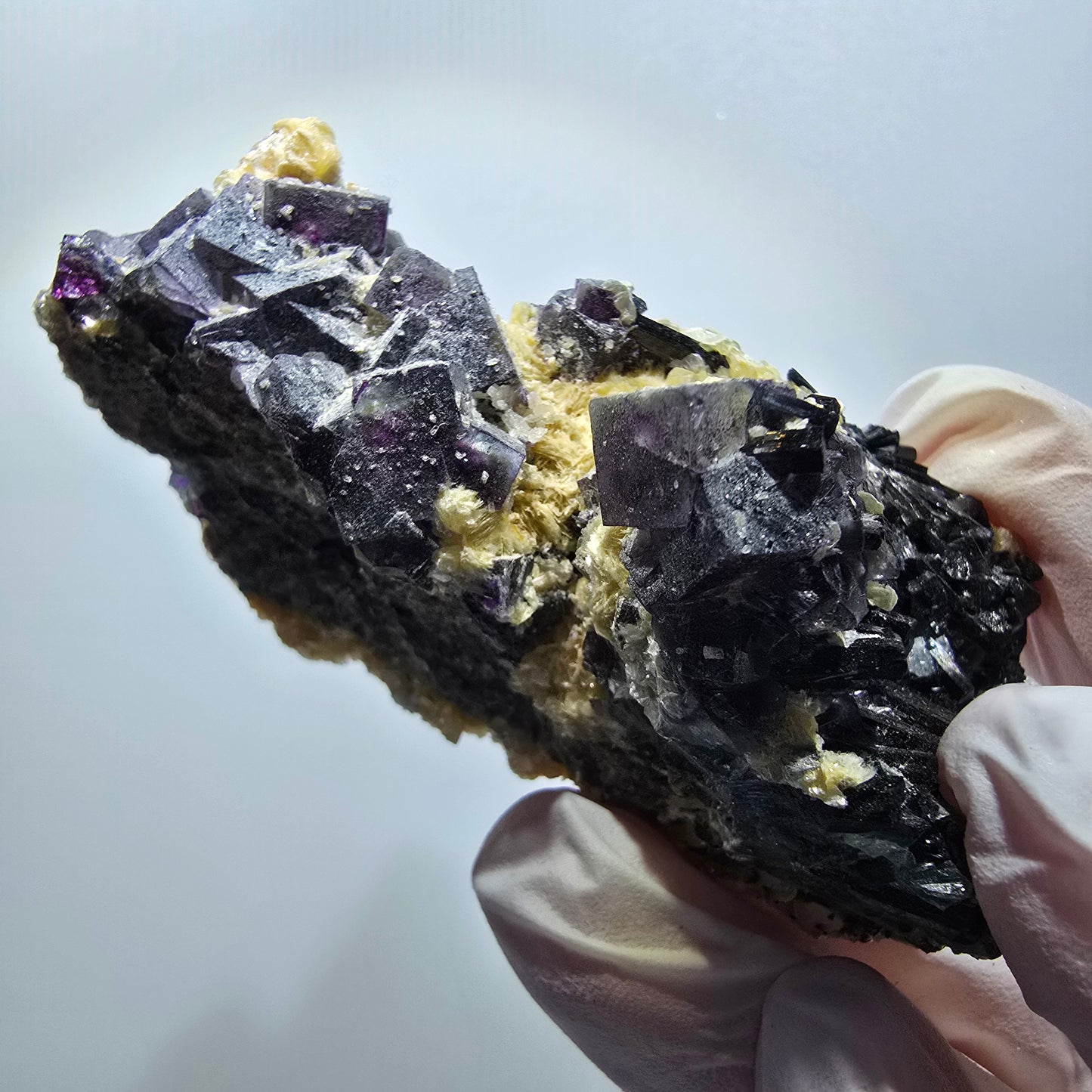 Colorful Phantom Fluorite, Schorl Tourmaline, Muscovite Specimen Erongo, Namibia 73*32*38mm #12121