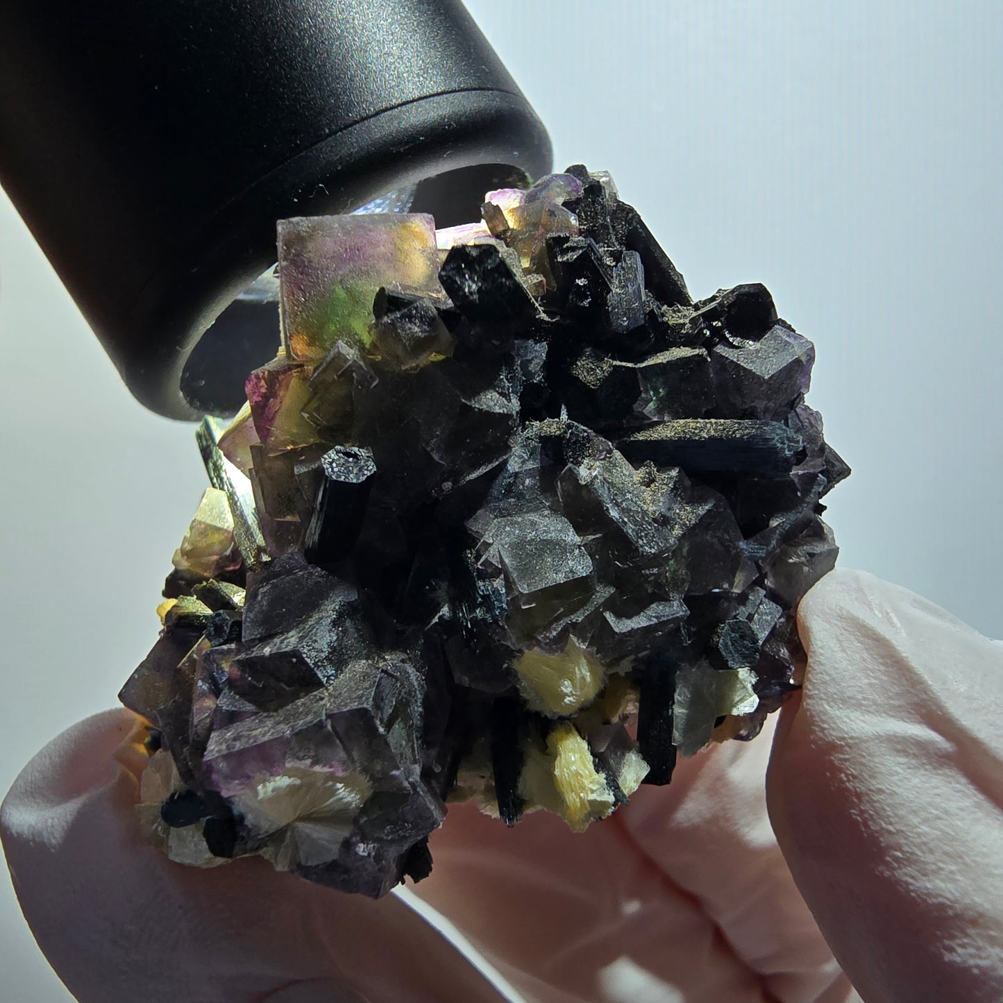Colorful Phantom Fluorite, Schorl Tourmaline, Muscovite Specimen Erongo, Namibia 43*40*36mm #12123